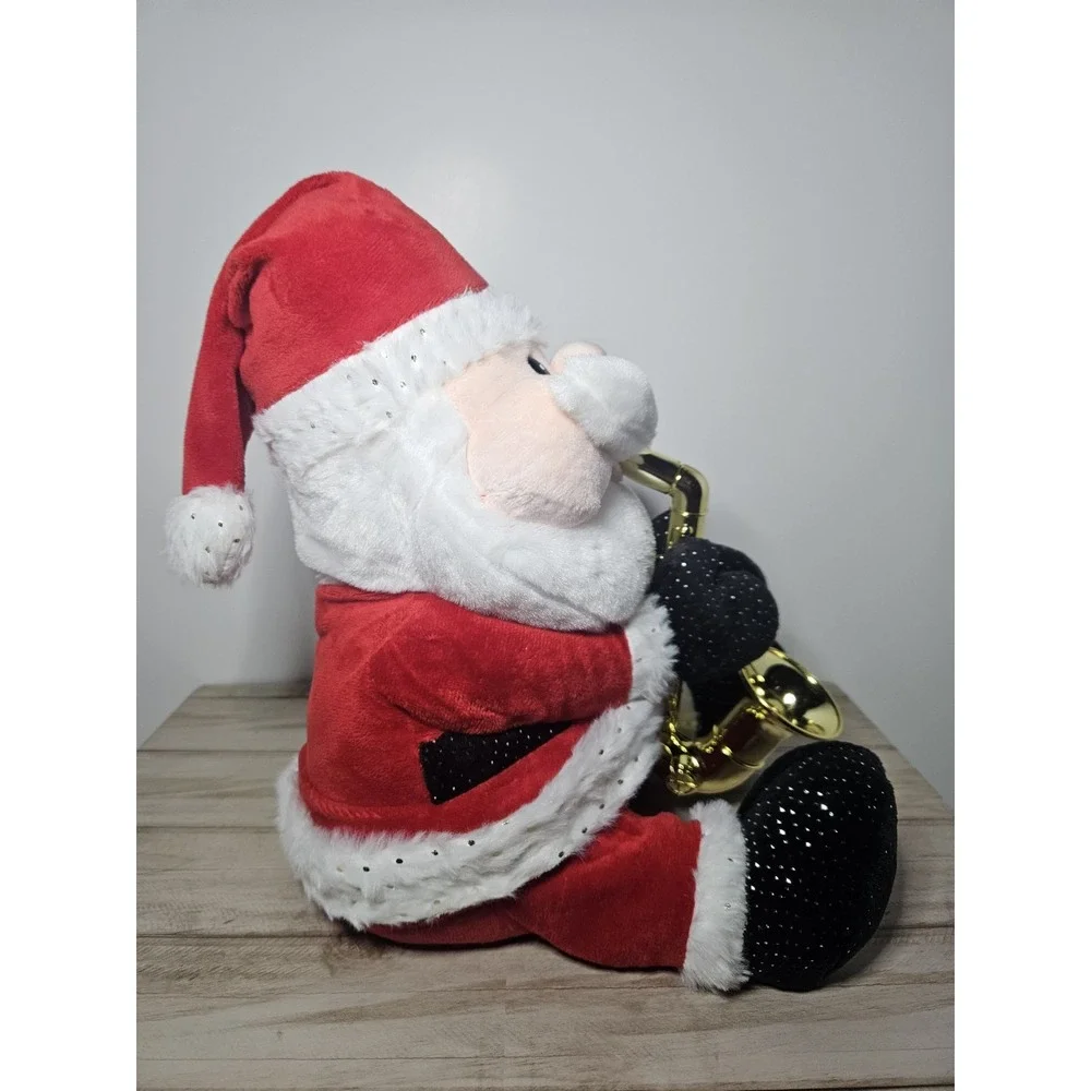 Animated Saxophone Santa Claus Plush Musical Singing Dancing Christmas Light Up